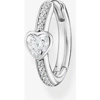 THOMAS SABO Women Single hoop earring with heart and white stones silver 925 Sterling Silver CR692-051-14