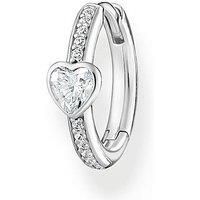 THOMAS SABO Women Single hoop earring with heart and white stones silver 925 Sterling Silver CR692-051-14