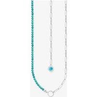 THOMAS SABO Silver Oval Link & Simulated Turquoise Necklace KE2189-007-17-L45