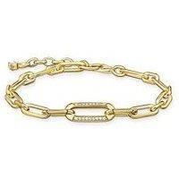 THOMAS SABO Gold Plated Stone Mounted Anchor Element Bracelet, A2032-414-14-L19V