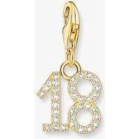 THOMAS SABO Charm Pendant, Lucky Number 18, 925 Silver Gold Plated, 2139-414-39