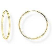 THOMAS SABO Women Gold-plated medium hoop earrings 925 Sterling Silver, 18K Yellow Gold Plating CR728-413-39