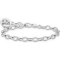 Thomas Sabo jewelry charm bracelet with gold bears logo ring silver x0291-001-21