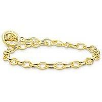 Thomas Sabo jewelry charm bracelet with gold bears logo ring gold plated x0291-413-39