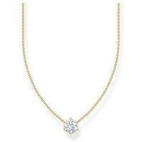 Thomas Sabo Large Zirconia Pendant: Elegant, Versatile, Silver, Gold-Plated