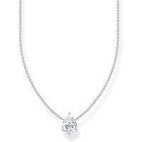 Thomas Sabo Large Zirconia Drop Necklace: Elegant, Versatile, Recycled Silver