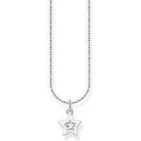 Thomas Sabo Star Pendant Necklace: Luminescent Enamel, Zirconia Stone, Silver