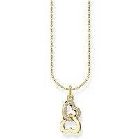 Thomas Sabo Intertwined Hearts Necklace: Romantic, Playful, Silver, 18K Gold Plating