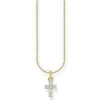 Thomas Sabo Cross Pendant Necklace: Trendy, Timeless, Silver, 18K Gold Plating