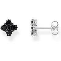 Thomas Sabo Silver Blackened Small Ear Studs With Black Zirconia