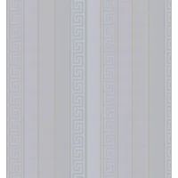 Versace Wallpaper Greek Key Stripe Grey Gold Metallic Vinyl Paste Wall Textured