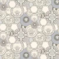 Versace Plates Metallic Wallpaper Grey Vinyl Paste Wall Les Etoiles De La Mer