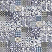 Tile Wallpaper Metropolitan Stories Non-Woven Anke & Daan - Amsterdam 10.05 m x 0.53 m Blue Creme White Made in Germany Livingwalls 369232 36923-2