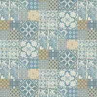 Tile Wallpaper Metropolitan Stories Non-Woven Anke & Daan - Amsterdam 10.05 m x 0.53 m Blue Green Brown Made in Germany Livingwalls 369233 36923-3