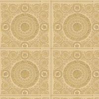 Versace Home IV Vinyl Wallpaper Tiles Beige Gold Metallic 370554 (12.38â£¬/1qm)