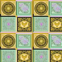 Versace Home Designer Wallpaper Green Black Gold Tiles Baroque 38704-1 (€10.94/1q