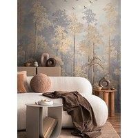 Livingwalls Cosmoplitan 791447 Photo Wallpaper with Forest Design in Beige, Blue, Yellow - Vintage Non-Woven Wallpaper 8.80 m x 0.53 m Nature Motif