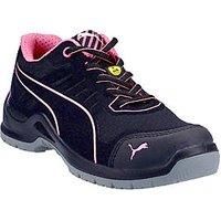 Puma Fuse Technic black womens steel toe-cap safety trainer shoe with midsole