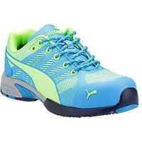 Puma Celerity Knit S1P blue womans lightweight safety trainer shoe with midsole