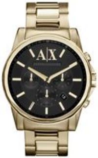 Armani Exchange Watch for Men, Quartz Chronograph Movement, 45 mm Gold Stainless Steel Case with a Stainless Steel Strap, AX2095