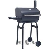 Charcoal BBQ Grill Smoker with Bottom Shelf Black
