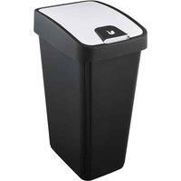 Keeeper Premium Waste Bin with Flip Lid 45 Litre - Black/Silver, Silver