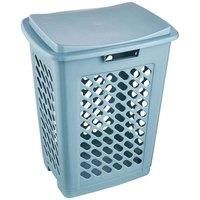 keeeper Laundry Hamper with Hinged Lid, Air Permeable, 60 L, Piet, Nordic Blue