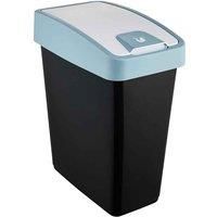 keeeper Premium Rubbish Bin With Flip Lid, Soft Touch, 25 Litre, Magne, Nordic Blue
