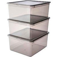 Keeeper Set Of 3 Storage Boxes 18 Litre With Lid And Air Control System