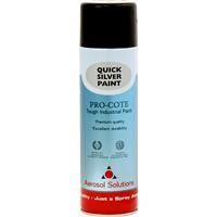Industrial Spray Paint 500ml Quick in Silver Plastic