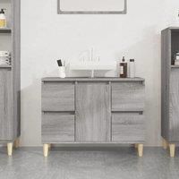 Berkfield Home Sink Cabinet Grey Sonoma 80x33x60 cm Engineered Wood | Size: 80 x 33 x 60 cm