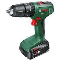 Bosch Power 4 All 18V 1.5Ah Li-Ion Cordless Combi Drill - 2 Batteries Included Green, Black, Red