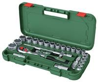Bosch 1/2" Drive Ratchet Set 25-Piece (Powerful 1/2" Ratchet for Multiple DIY; High Torque up to 768Nm; Lock Button; Direction Switch; Curved Neck; Softgrip; Carrying Case)