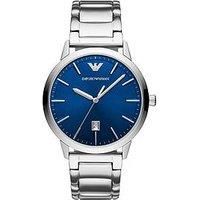 Emporio Armani Watch for Men, Three Hand Date Movement, 43 mm Silver Stainless Steel Case with a Stainless Steel Strap, AR11311
