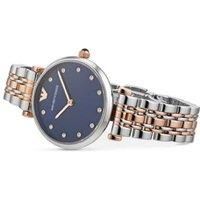 Armani Watches AR11092 Two Tones Gold & Silver, Blue Faced Ladies Watch