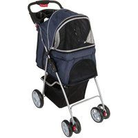 Sporty Pet Stroller for Small Dogs - Navy Blue & Grey