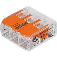 Wago 221 3 Way Compact Lever Connectors 0.14 to 4mm (12 Pack)