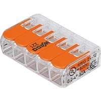 Wago 221 5 Way Compact Lever Connectors 0.14 to 4mm (8 Pack)