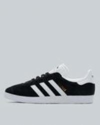 adidas ORIGINALS MENS GAZELLE TRAINERS SHOES SNEAKERS BLACK WHITE RETRO NEW BNWT
