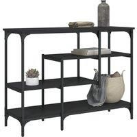 Console Table with Shelves Black 100x35x75 cm