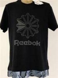 Reebok Classic F Layered T-Shirt BK5010 Men's UK M, Black Camouflage Hem, New - M Regular