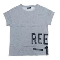 Reebok Faves T Shirt Womens XS 4-6 Grey Oversized Loose Fit Terry Lining