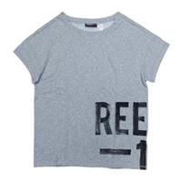 Reebok Faves T Shirt Womens XS 4-6 Grey Oversized Loose Fit Terry Lining - XS Regular