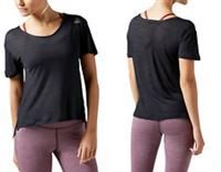 Reebok Women's Black Activchill Slub T-Shirt Size UK Large 36 - 37" Chest