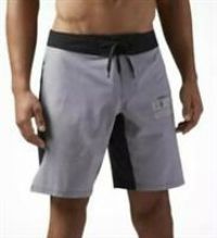 Reebok CE0130 Boardshort Beachwear Grey Black Size XS 28 Waist