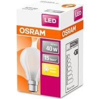 Osram Classic A 40W LED Filament Frosted BC Bulb - Warm White