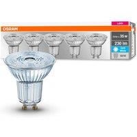 OSRAM LED Reflector lamp, Base: GU10, Cool White, 4000 K, 2.30 W, Replacement for 35 W Reflector lamp, LED Base PAR16 [Energy Efficiency Class A++]