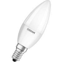 OSRAM LED BASE Classic B40, frosted filament LED lamp in glass for E14 base, candle shape, cool white (4000K), 806 lumen, replaces conventional 40W bulbs, box of 3