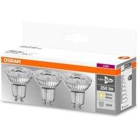 OSRAM LED Base PAR16 / LED-Reflectorlamp with GU10-base / not dimmable / replacement for 50 Watt / 36° beam angle / warm white - 2700 Kelvin / pack of 3