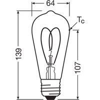 OSRAM LED Vintage ST64 E27 8W 922 Heart Filament gold dimmable
